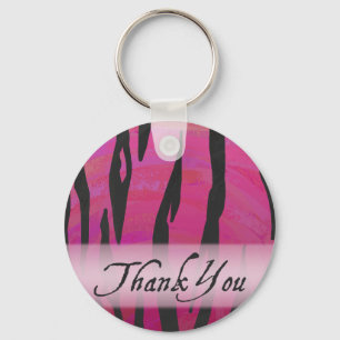 Hot-roze en Black Tiger Stripe Hartelijk dank Sleutelhanger