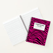 Hot-roze en Black Zebra Stripe samenstelling Notitieboek (Binnen)