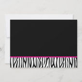 Hot-roze en Black Zebra Sweet 16 Nummer geboorteda Kaart (Achterkant)