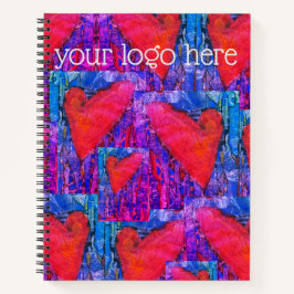 Hot roze en blauw meerdere harten notitieboek