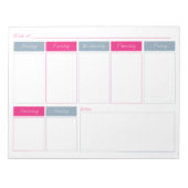Hot-roze en Blue Weekly Planner-out-laptop Notitieblok (Voorkant)