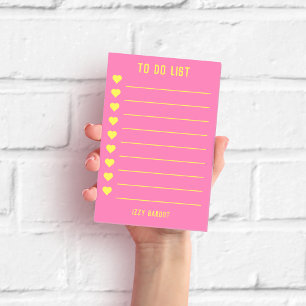 Hot roze en gele to-do lijst post-it® notes
