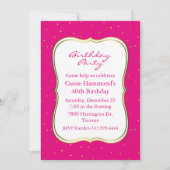 Hot-roze en Gold-feestdag Kaart (Voorkant)