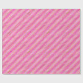 Hot-roze en Gold Stripes Cadeaupapier (Vlak)
