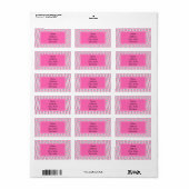 Hot-roze en grijze Chevron Pattern Etiket (Full Sheet)