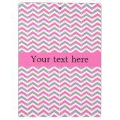 Hot-roze en grijze Chevron Pattern Klembord (Achterkant)