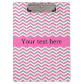 Hot-roze en grijze Chevron Pattern Klembord (Voorkant)