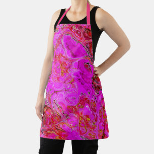 Hot-roze en Magenta Switch All-Over Print Apron Schort