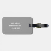 Hot-roze en moderne marinerougby-strips met naam bagagelabel (Achterkant horizontaal)