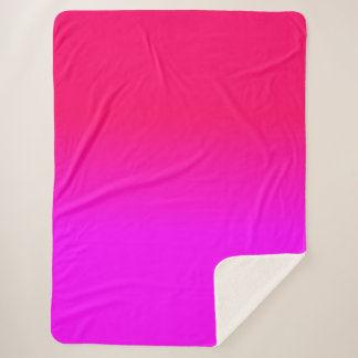 Hot-roze en Neon Pink Ombre Shade Kleur Vervagen Sherpa Deken