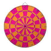 Hot-roze en Oranje Dartbord (Voorkant)