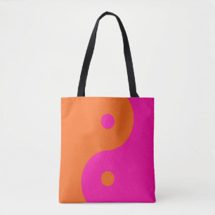 Hot-roze en Oranje Yin Yang Draagtas
