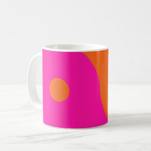 Hot-roze en Oranje Yin Yang Koffiemok