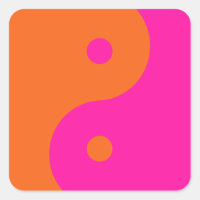 Hot-roze en Oranje Yin Yang