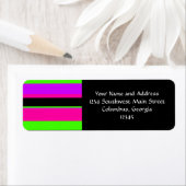 Hot-roze en Paarse toon- en strepen modern design Etiket (Insitu)