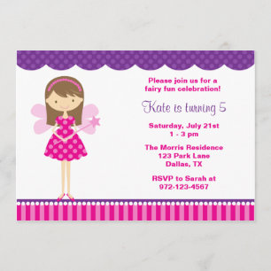 Hot-roze en Paarse uitnodiging