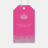 Hot-roze en Silver Glitter Gift-Labels Cadeaulabel (Achterkant)