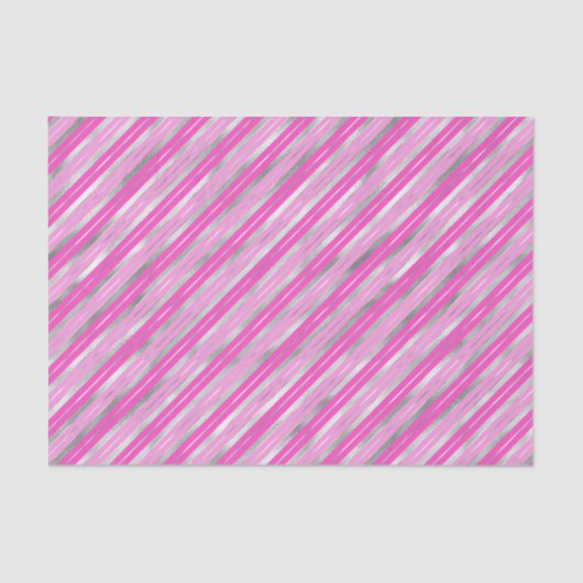 Hot-roze en Silver Stripes Tissuepapier (Voorkant)
