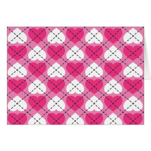 Hot-roze en White Hearts Argyle