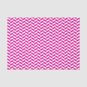 Hot-Roze en White Herringbone-weefselpapier Tissuepapier
