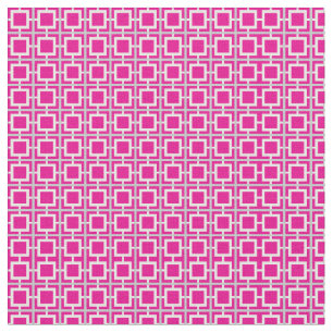 Hot-roze en White Lattice Pattern Stof