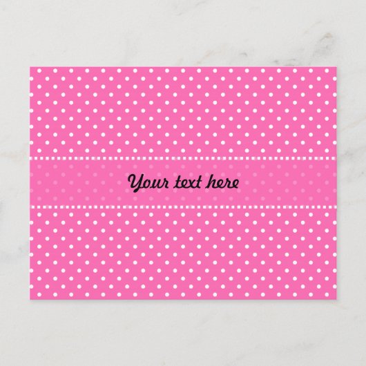 Hot-roze en White Polka Dot Pattern Briefkaart (Voorkant)