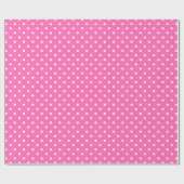 Hot-roze en White Polka Dot Pattern Cadeaupapier (Vlak)