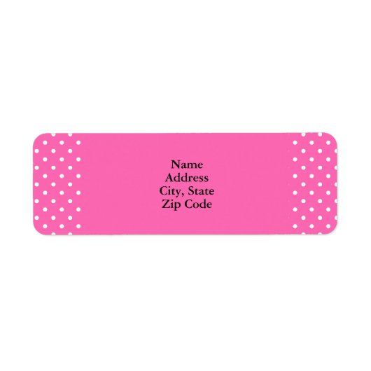 Hot-roze en White Polka Dot Pattern Etiket (Voorkant)