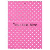 Hot-roze en White Polka Dot Pattern Klembord (Achterkant)
