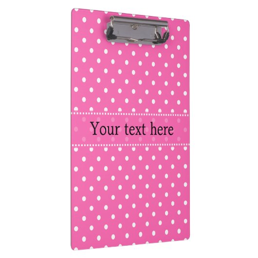 Hot-roze en White Polka Dot Pattern Klembord (Rechts)