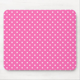 Hot-roze en White Polka Dot Pattern Muismat