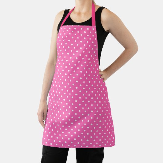 Hot-roze en White Polka Dot Pattern Schort (Insitu)