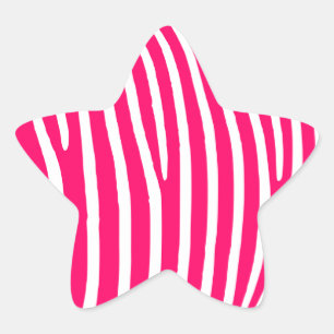 Hot-roze en White-Zebra afdrukken Ster Sticker
