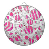 Hot-Roze en White Zebra Polka Dots Dartbord (Voorkant)