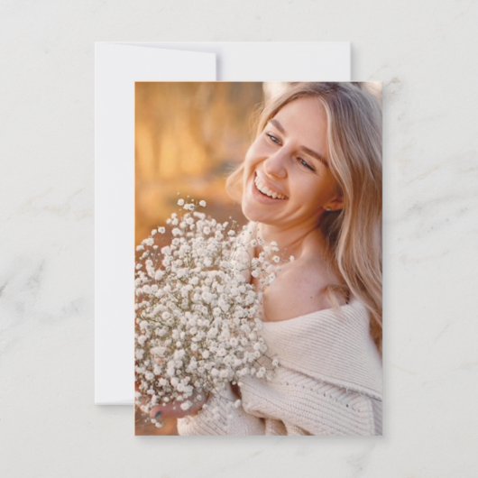 Hot-roze en witte rand bedankkaart (Achterkant)