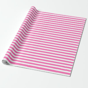 Hot-roze en witte strepen cadeaupapier