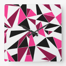 Hot-roze en zwart Geometrische wandontwerp