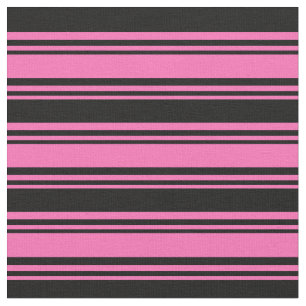 Hot-roze en zwart-wit/strips patroon stof