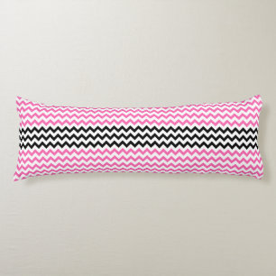 Hot-roze en zwarte Chevron van Shirley Taylor Lichaamskussen