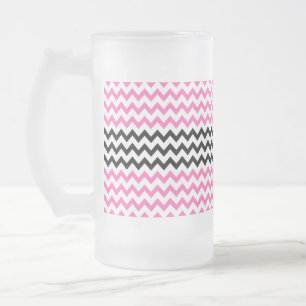 Hot-roze en zwarte Chevron van Shirley Taylor Matglas Bierpul