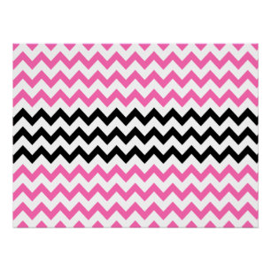 Hot-roze en zwarte Chevron van Shirley Taylor Perfect Poster