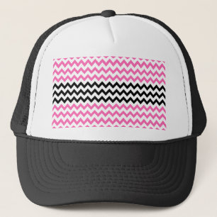 Hot-roze en zwarte Chevron van Shirley Taylor Trucker Pet