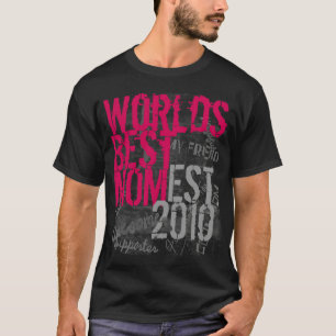 Hot-roze en zwarte werelden Beste mam T-shirt