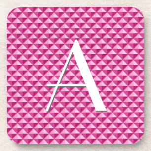 Hot roze, enamel look, bestudeerd raster bier onderzetter