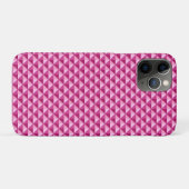Hot roze, enamel look, bestudeerd raster Case-Mate iPhone case (Achterkant (horizontaal))