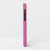 Hot roze, enamel look, bestudeerd raster Case-Mate iPhone case (Achterkant/links)