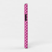 Hot roze, enamel look, bestudeerd raster Case-Mate iPhone case (Achterkant/rechts)