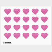 Hot roze, enamel look, bestudeerd raster hart sticker (Vel)
