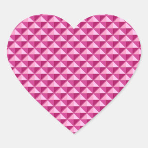 Hot roze, enamel look, bestudeerd raster hart sticker