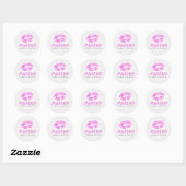 Hot-roze Faux Glitter Custom Text Sjabloon Ronde Sticker (Vel)
